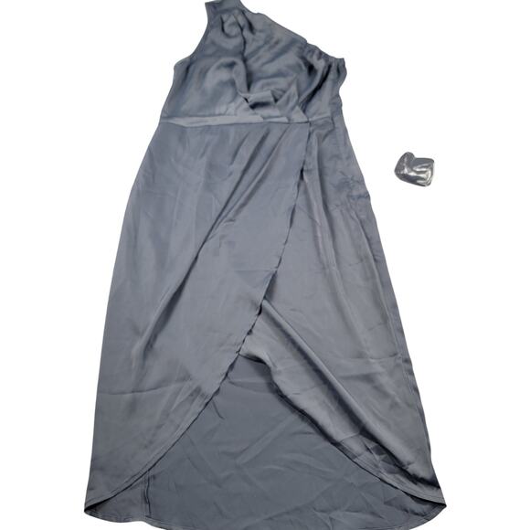 PrettyGarden One-Shoulder Slate Blue Dress Size L New With Tags 845 - Picture 1 of 9